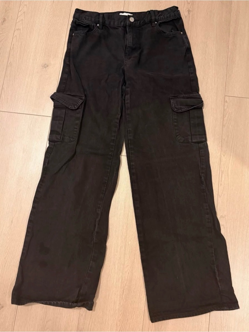 Hollister Black Wide-Leg Cargo Pants
